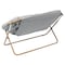 Flash Furniture Eleanor 56-in Portable Folding Double Saucer Chair in Gray Faux Fur w/a Soft Gold Steel Frame FV-FDS-001-GY-SGD-GG - alternate 10